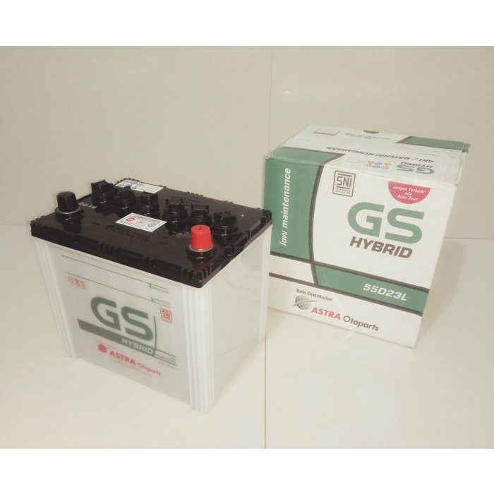 Jual Aki Gs Hybrid 55D23L Untuk mobil Mazda,Juke,Fortuner,Exora,Alpard