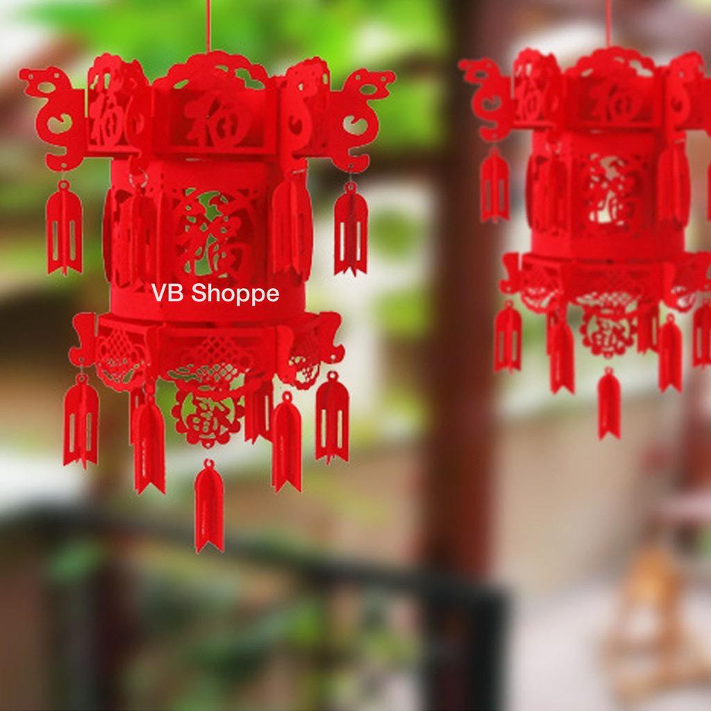 Jual Lampion JUMBO hoki fu imlek merah lucky lentera kertas hiasan ...