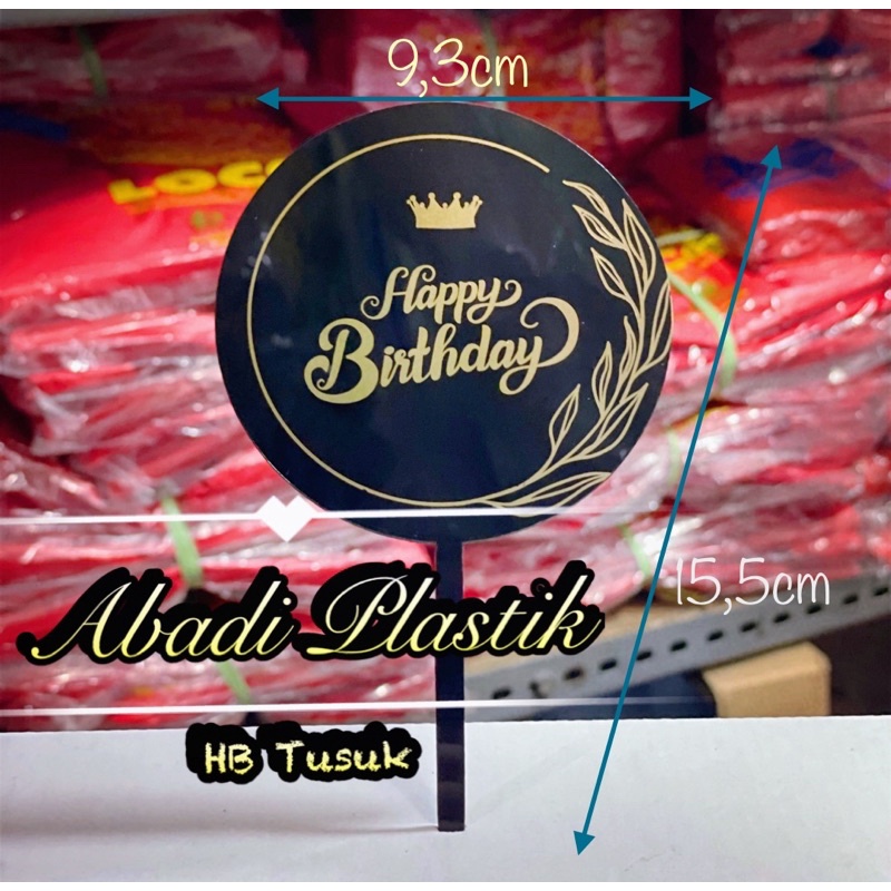 Jual TULISAN HB / TULISAN HAPPY BRITHDAY / CAKE TOPPER BULAT GOLD