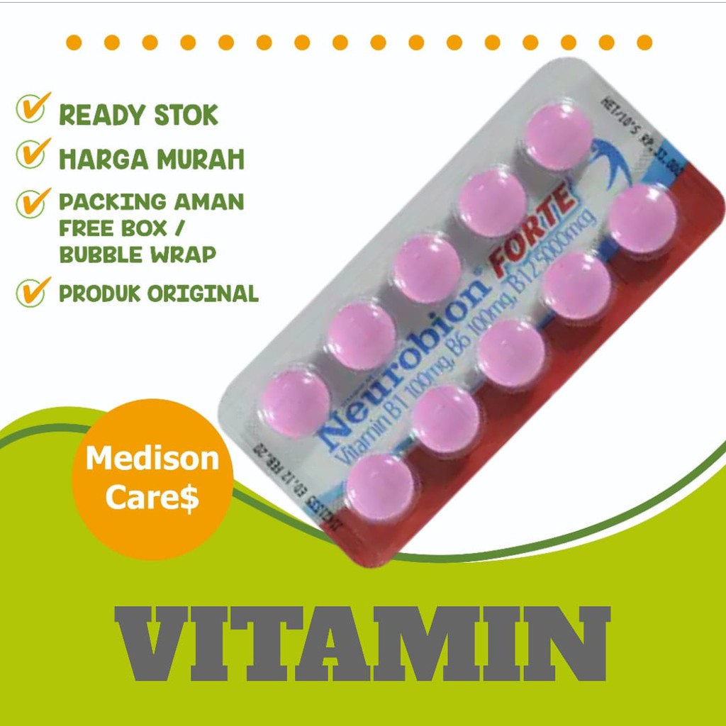 Jual Neurobion Forte 5000 Merah Vitamin B1 B6 B12 | Per Strip Isi 10 ...