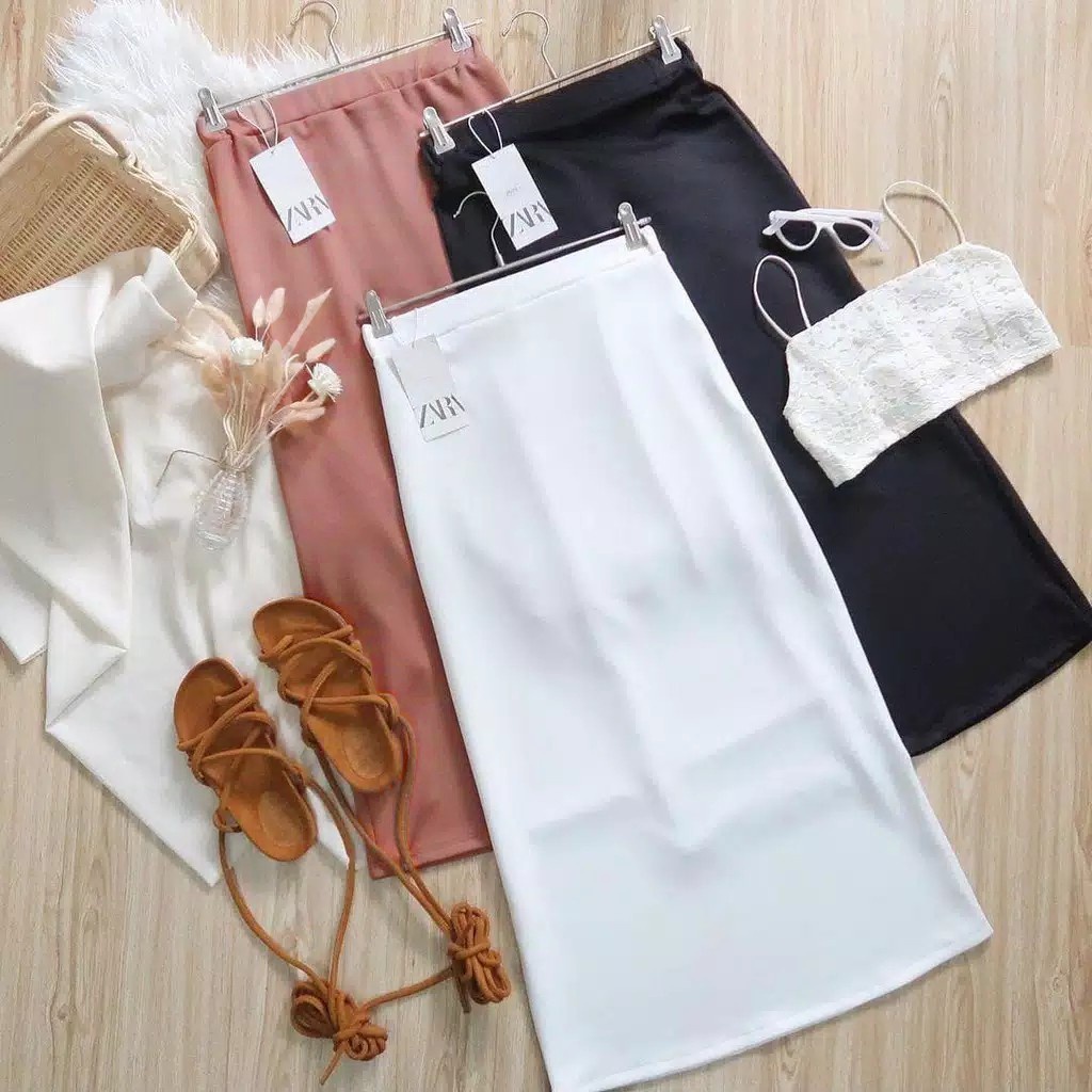 Jual ROK SPAN BAHAN SCUBA ADEM // ROK POLOS SPAN KANTOR // ROK CASUAL ...