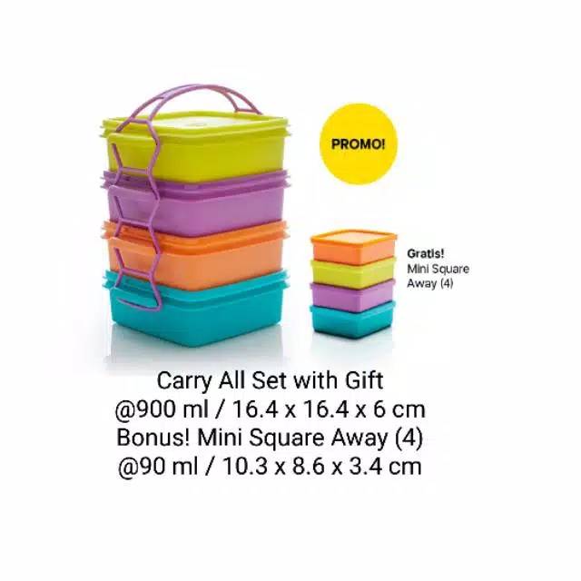 Jual Duokenz Tupperware Carry All Set 4 With Free 4 Shopee Indonesia