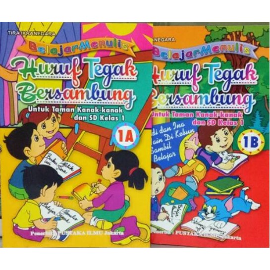 Jual PAKET 2 Buku TK & SD Belajar Menulis Tegak Bersambung Jilid 1a Dan ...