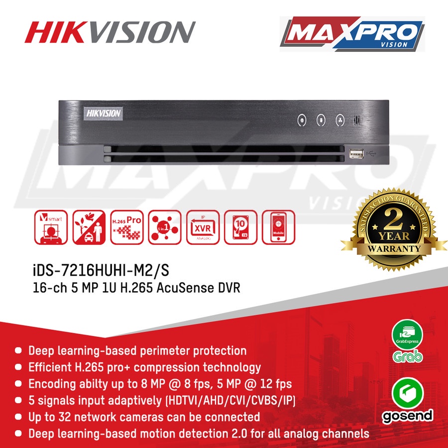 Jual iDS-7216HUHI-M2/S - HIKVISION TURBO HD DVR 16CH ACUSENSE | Shopee ...