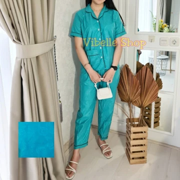 Baju Tidur Piyama Satin Embos Vibelle Lembut Nyaman