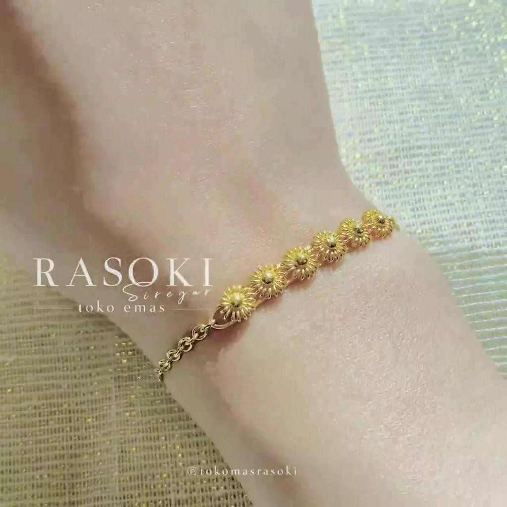 Jual GELANG EMAS 24 6-10 GR LONDON MODEL BUNGA MATAHARI 99,9% | TOKO ...