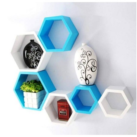Jual PROMO RAK HEXAGONAL SET 3 HIASAN DINDING KAYU RAK SUDUT KAYU ...