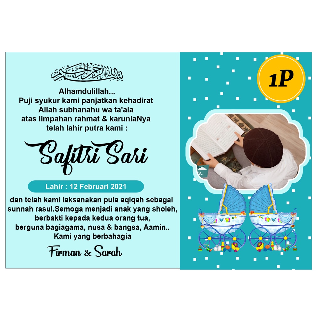 Jual Sticker Aqiqah Nasi Box / Tasyakuran Aqiqah / Kartu Ucapan Aqiqah