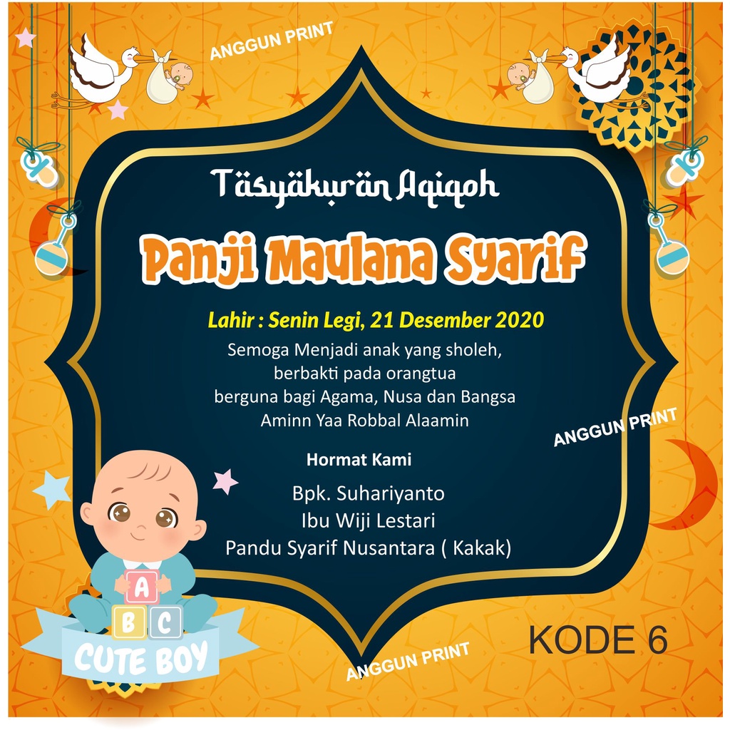 Jual KARTU UCAPAN AQIQAH - SAMIR DUS BERKAT - AQIQOH - LAHIRAN | Shopee ...