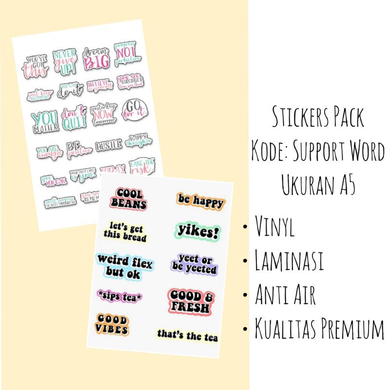 Jual Sticker Pack Aesthetic Label Stiker Estetik Stiker Murah Stiker