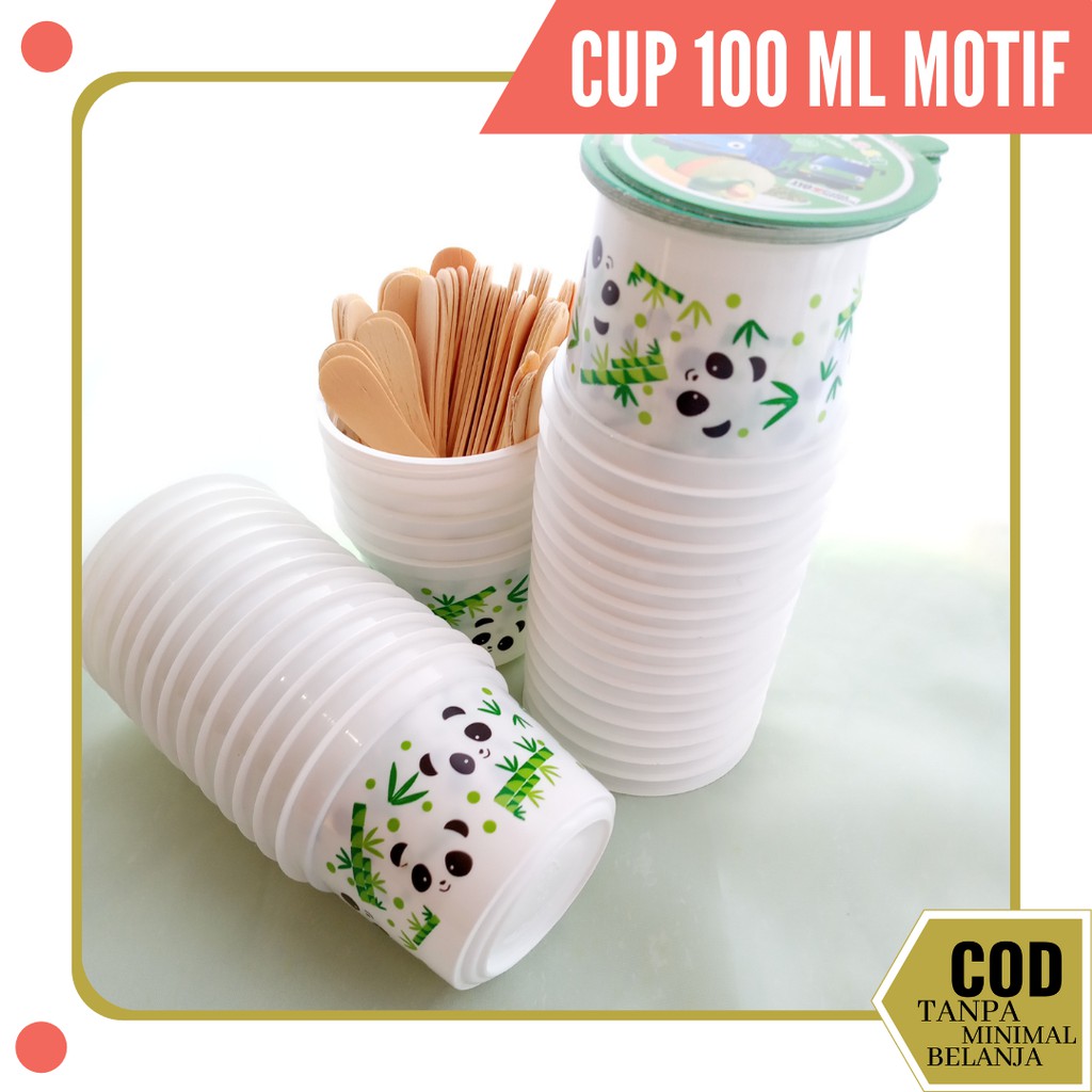 Jual Homemade Cup Ice Cream Cup Es Krim 100 Ml Kemasan Es Krim Cup Rumahan Paper Cup 0807