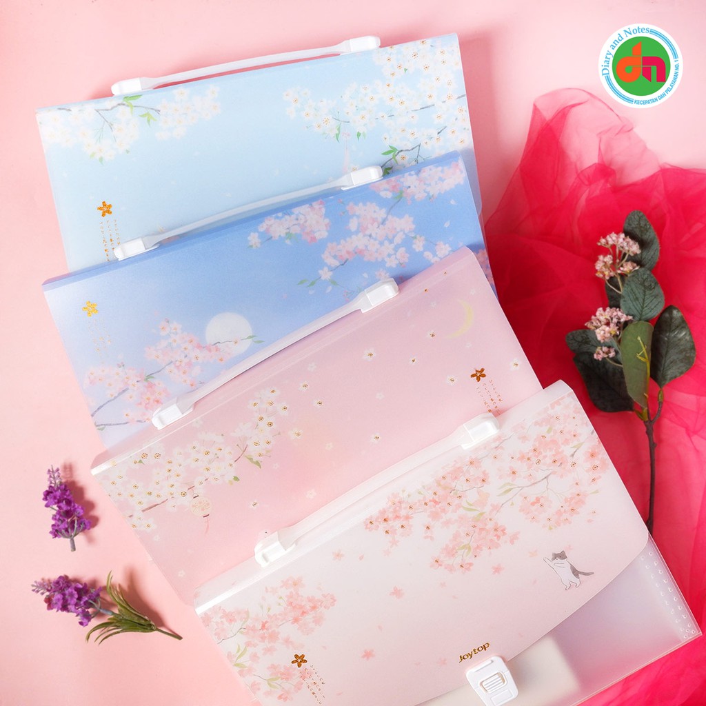 Jual Map Dokumen Dear Cherry Blossom Plastic Folder Briefcase Bagus ...