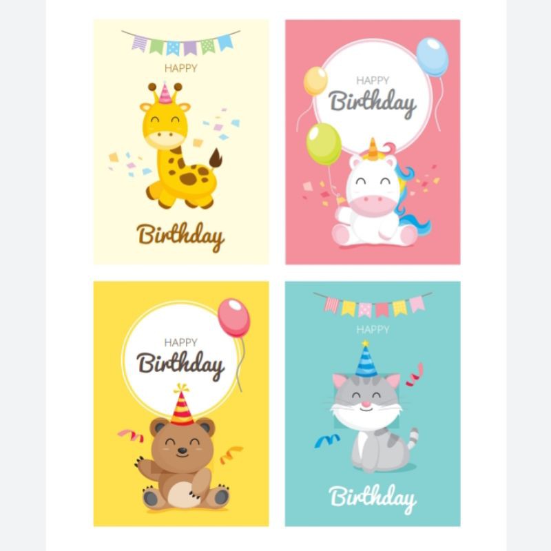 Jual Kartu Ucapan Happy Birthday Tema Anak Anak | Shopee Indonesia