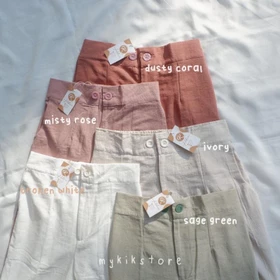 Laura Slim Kulot Highwaist Mykikstore Basic Kulot Basic Pants Kulot Linen