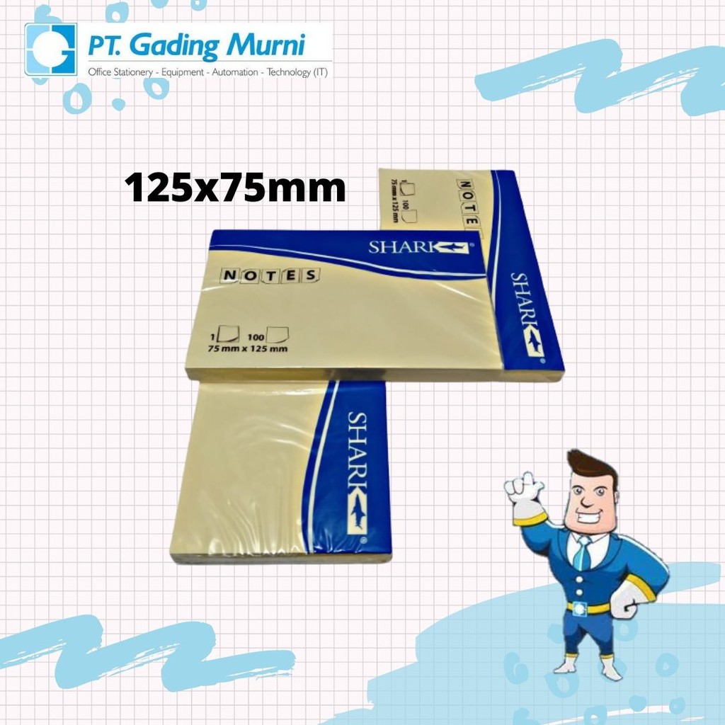Jual SHARK ADHESIVE NOTES MEMO STICKY NOTE 120x75 MM | Shopee Indonesia