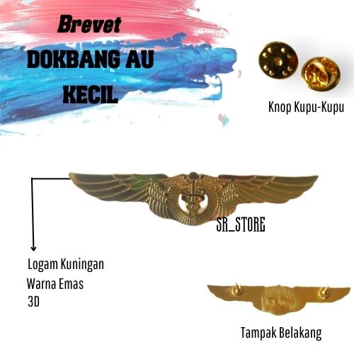 Jual Brevet Brivet Pin Wing Lencana DOKTER PENERBANG/DOKBANG TNI AU ...