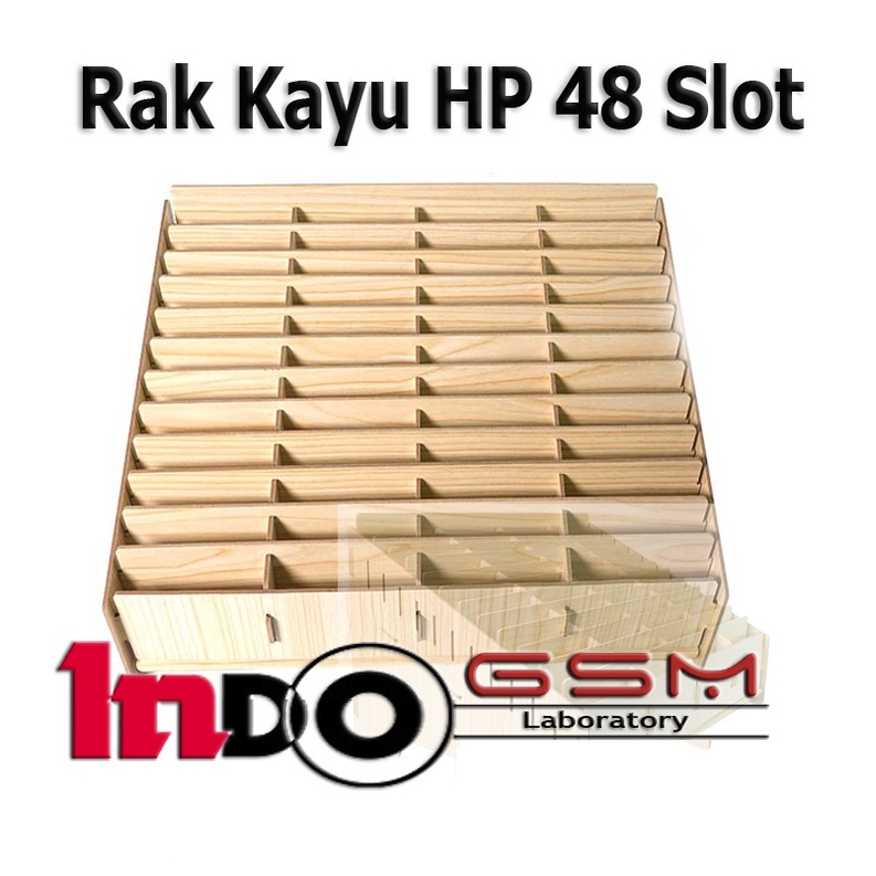 Jual Rak HP 48 Susun Rak Kayu Serbaguna Penyimpanan Sparepart Rak HP 12 ...