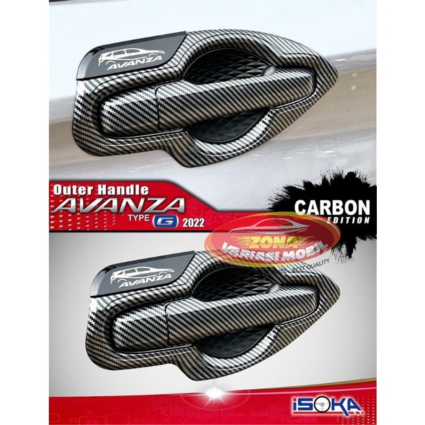 Jual Paket Cover Door Handle Outer Pintu All New Avanza Carbon Shopee Indonesia