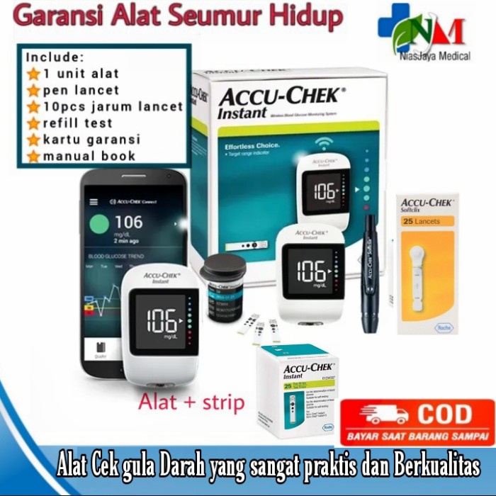 Jual Accu Check Instan Alat Cek Gula Darah Strip Accucheck Instant Ori