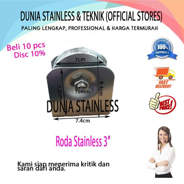 Jual Roda stainless 3in pintu pagar besi teknik bangunan almunium ...