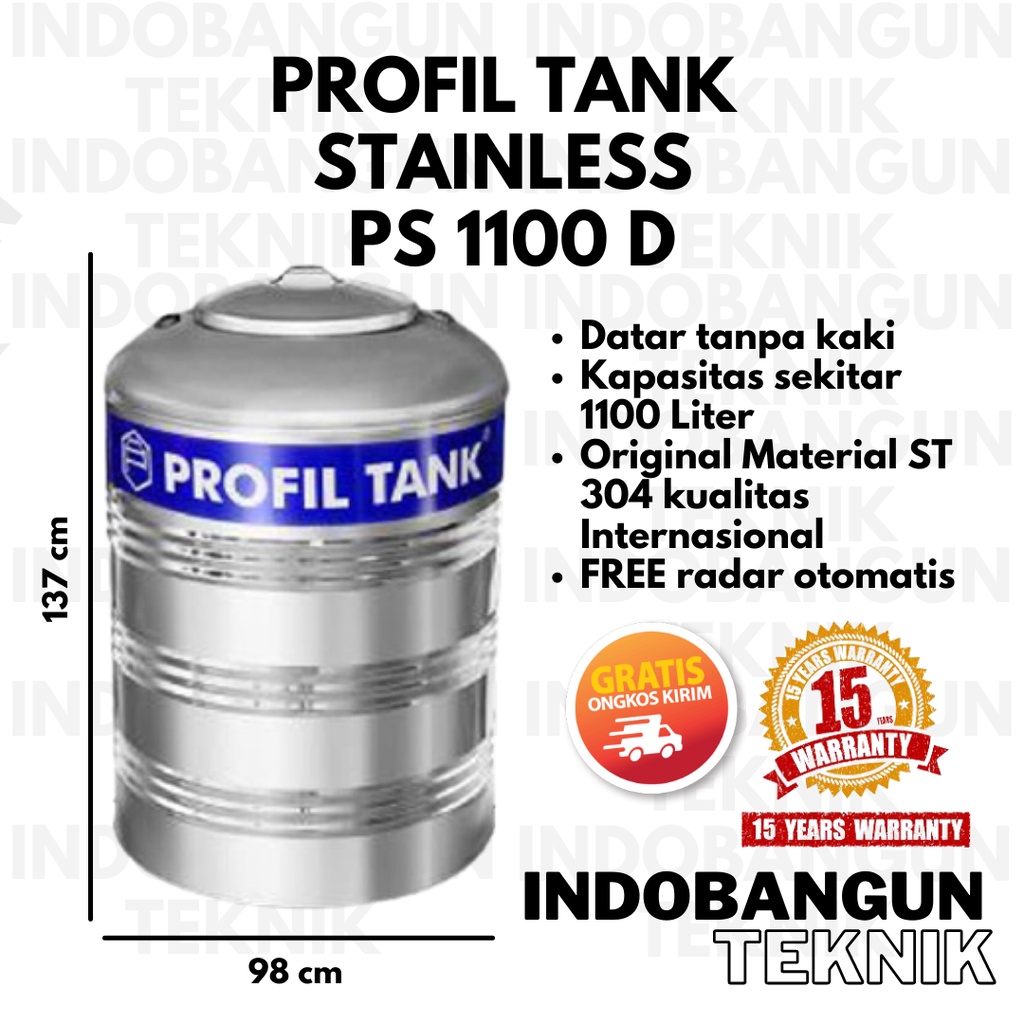 Jual Toren Air Tangki Air Tandon Air Profil Tank Stainless PS 1100