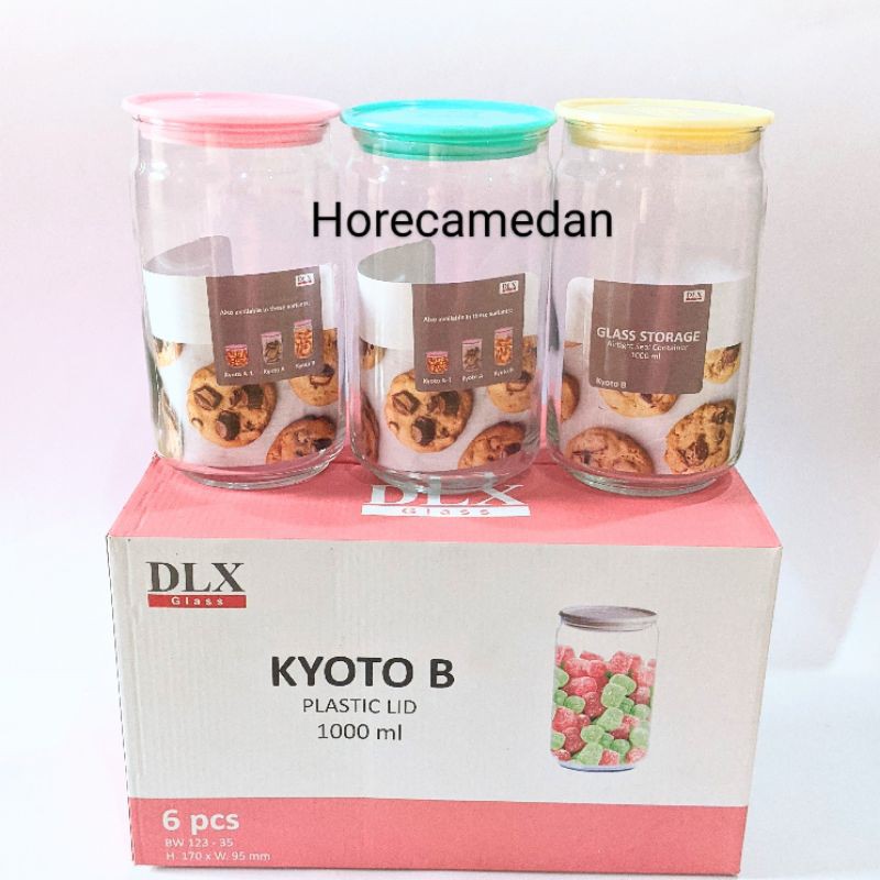 Jual 6PC Toples Kaca DLX Kyoto B 1LITER C 1175ML / Toples Kue Kering ...