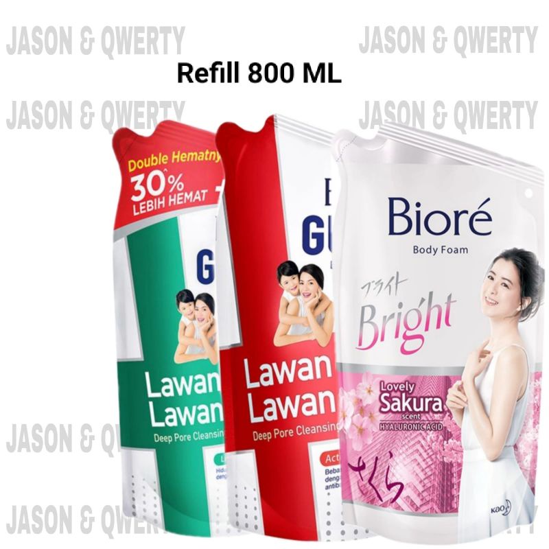 Jual Biore Guar Body Foam Lively 800ml Sabun Mandi Cair Isi Ulang