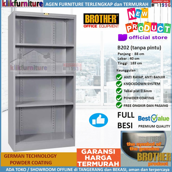 Jual Lemari Arsip Besi File Cabinet Tanpa Pintu B202 Brother | Shopee ...