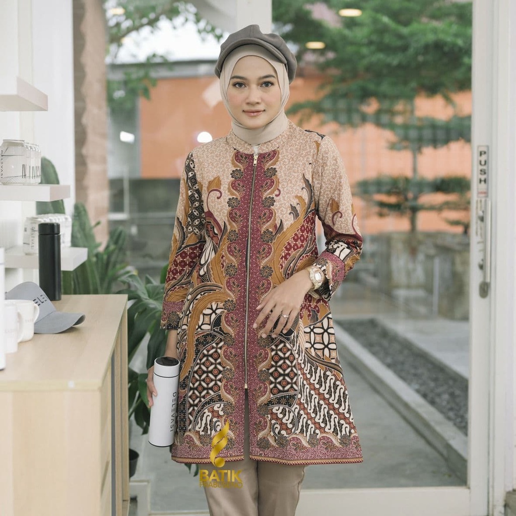 Jual Tunik Pramesti Atasan Baju Batik Wanita Lengan Panjang Original