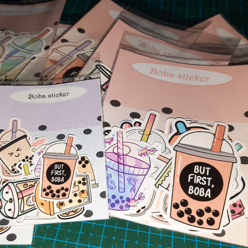 Jual 1set BOBA Sticker / Stiker / stiker lucu | Shopee Indonesia