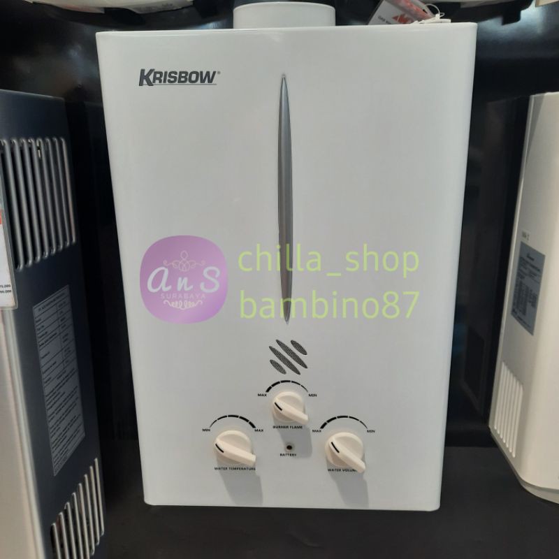 Jual Water Heater Kamar Mandi dengan GAS LPG Pemanas Air Gas Kgh-6w Krisbow  | Shopee Indonesia