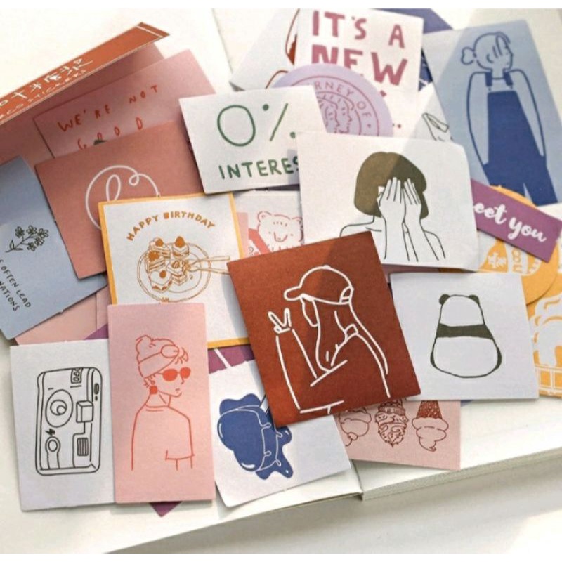 Jual 60 Lembar Stiker Kertas Motif Kartun Untuk Scrapbook/ Diary/ Album ...