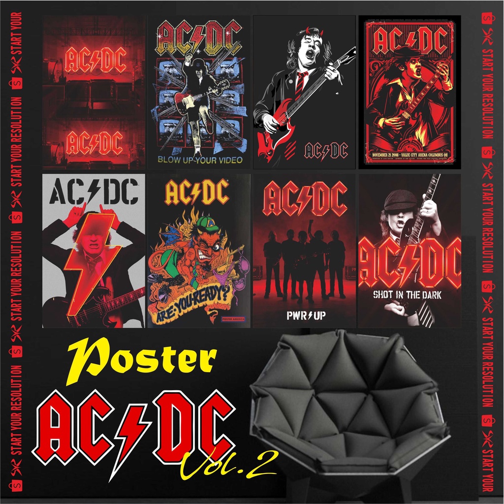 Jual Poster Music Rock AC/DC | Vol.2 Poster Band Rock ACDC Bahan Tebal ...