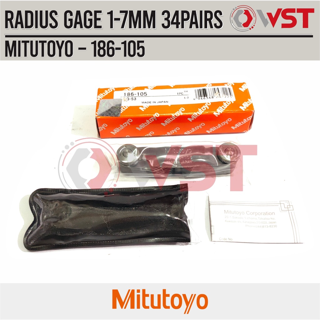 Jual Radius Gage Mitutoyo 186105 34 Pairs / Feeler Gauge Mitutoyo 186