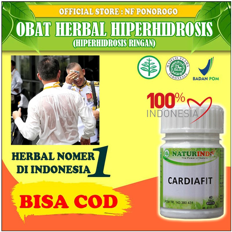 Jual Obat Hiperhidrosis Mudah Berkeringat Keringat Berlebih Untuk Pria Wanita Bpom Cardiafit 5889