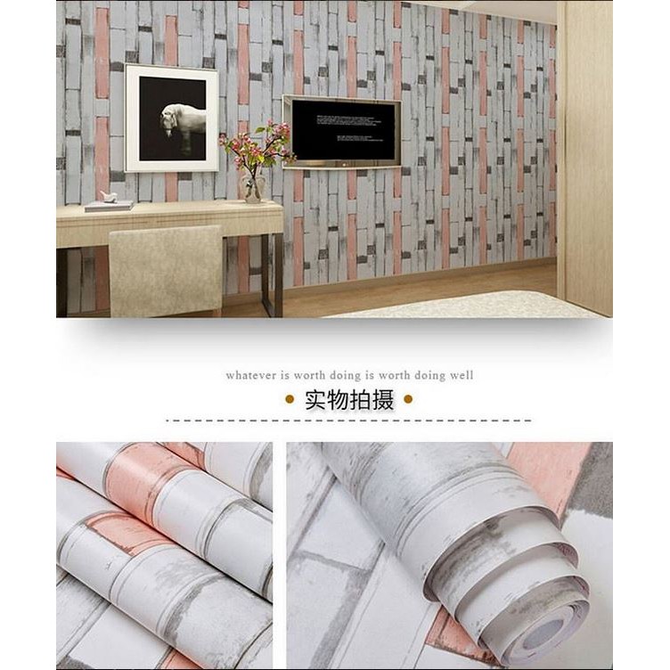 Jual w053 wallpaper sticker kayu - wallpaper dinding | Shopee Indonesia