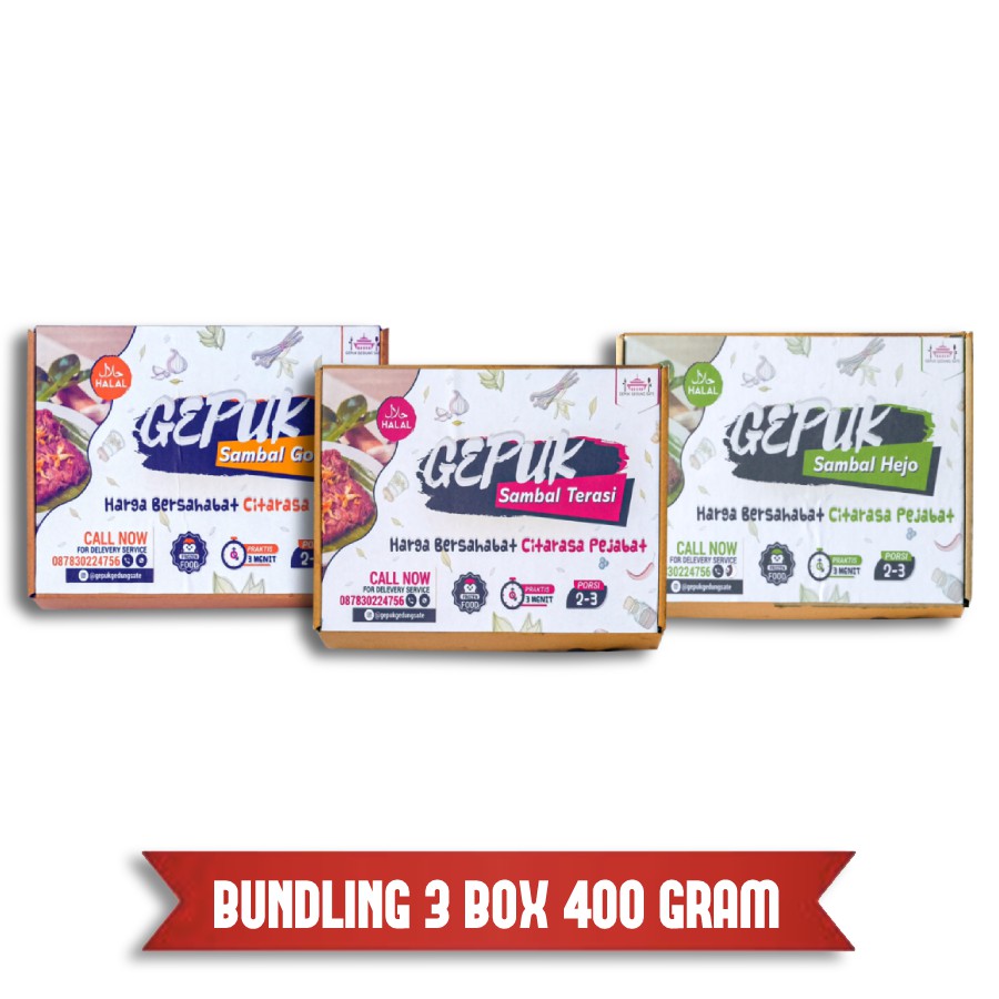 Jual Bundling 3 Box GEPUK SAPI Gepuk Gedung Sate 400gr (SIAP SANTAP ...