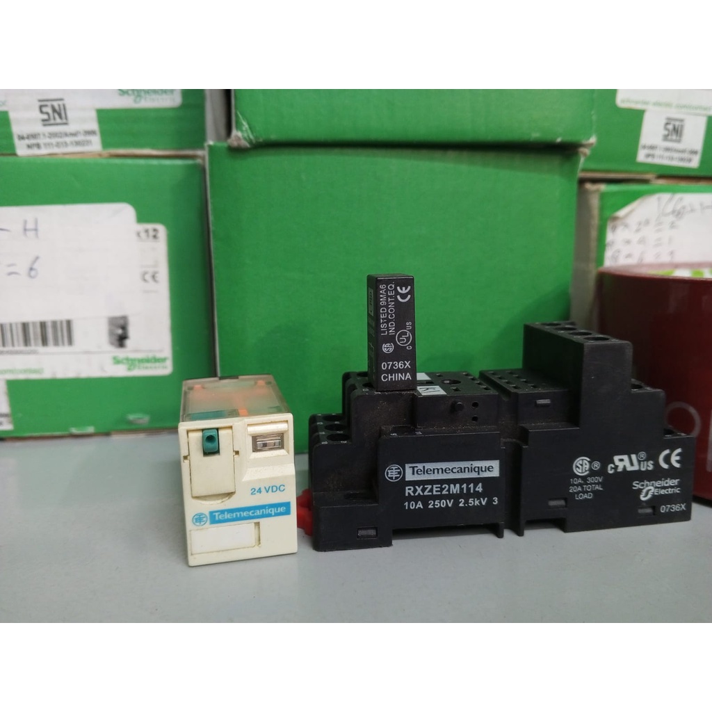 Jual RELAY SCHNEIDER TELEMECHANIQUE RXM4AB1BD 24VDC 6A 14 PIN + SOCKET