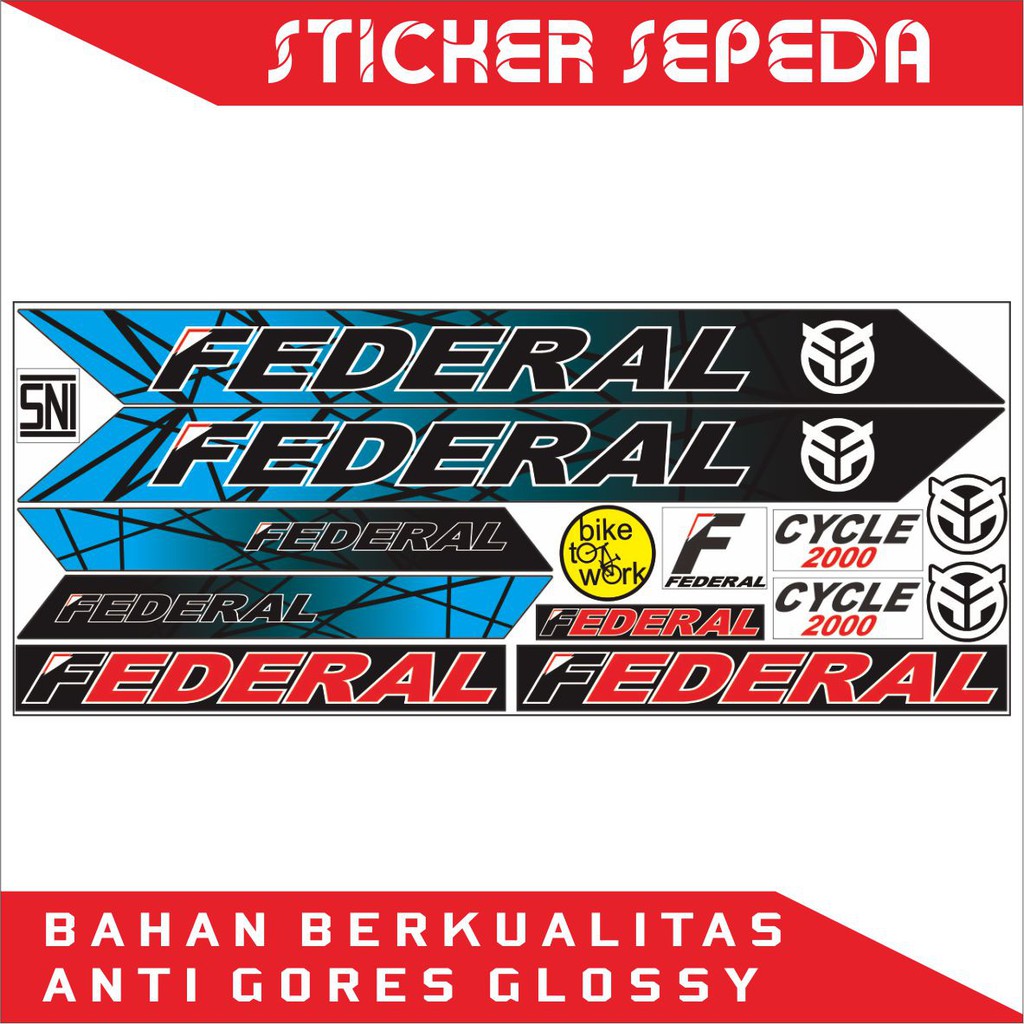 Jual STICKER SEPEDA - STICKER SET SEPEDA FEDERAL - 01 - SAHILA STICKER ...