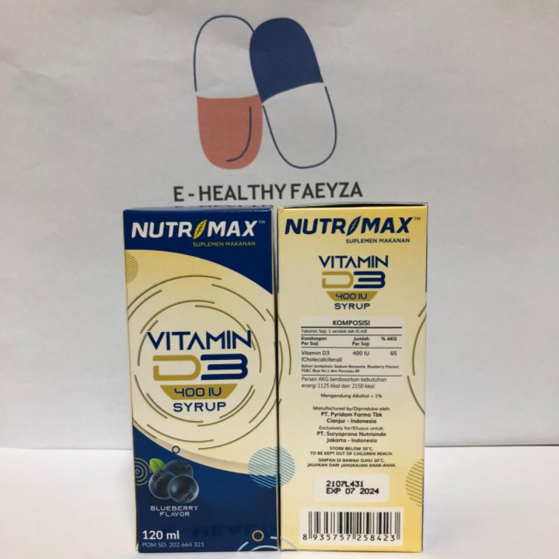 Jual Nutrimax Vitamin D3 400 IU Syrup 120ml Shopee Indonesia