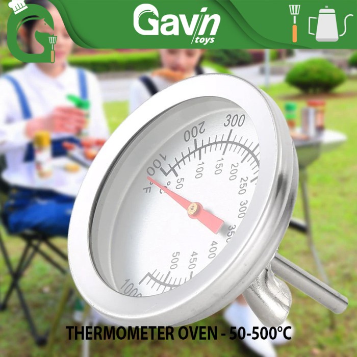 Jual Termometer Daging BBQ Oven Thermometer Tempel Oven Baut Stainless ...