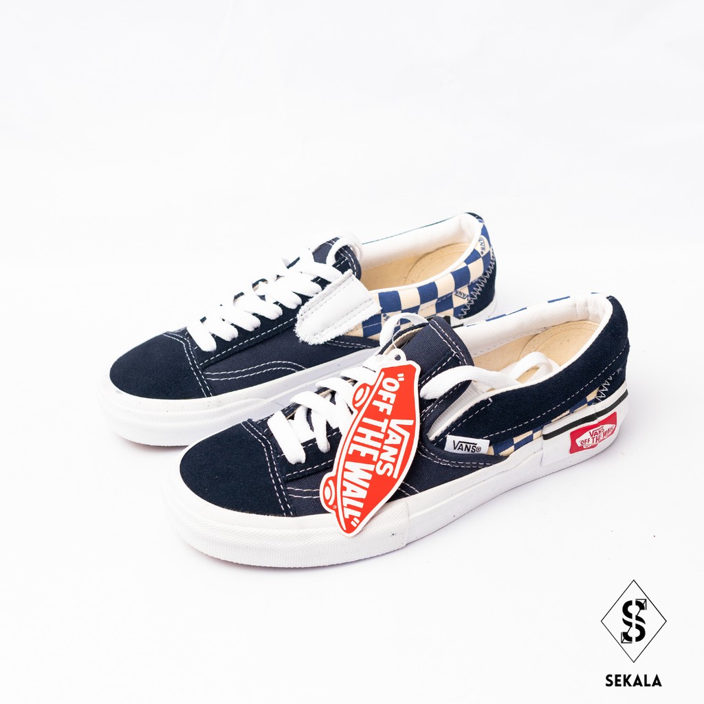 Jual Vans Cut And Paste Checkerboard Slip On Navy True White 