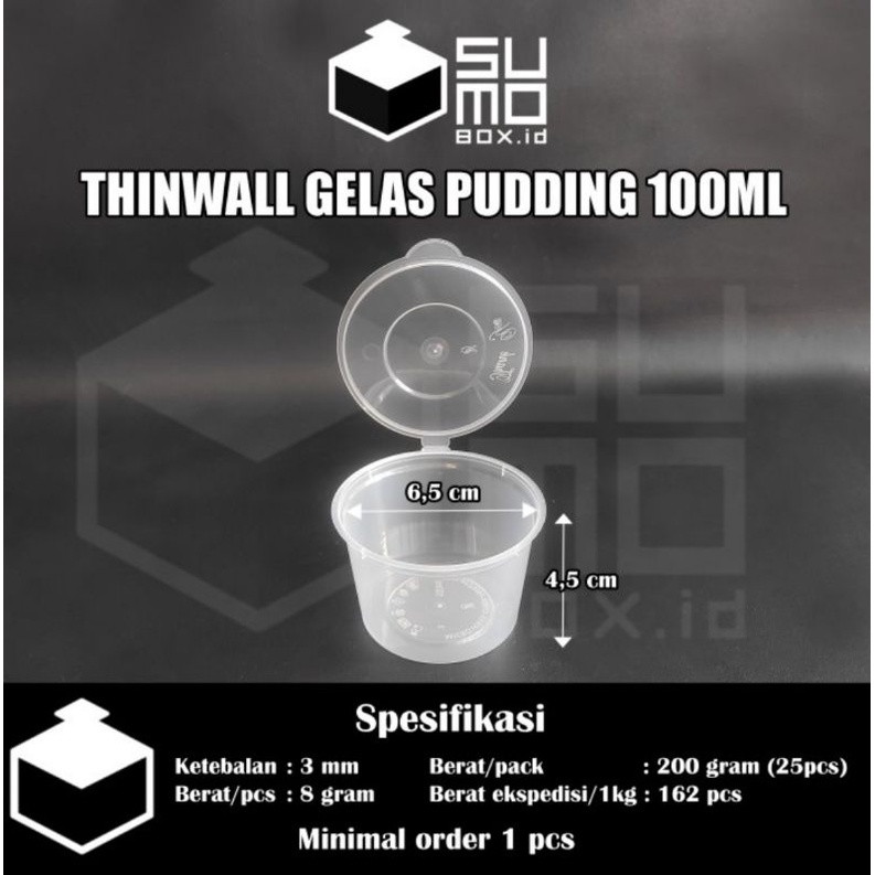 Jual Gelas Pudding 100ml Tutup Thinwall Wadah Cup Saus Sambal 100 Ml Eceran Shopee Indonesia 2371