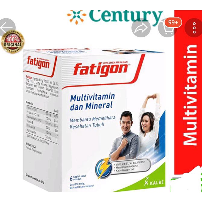 Jual Fatigon Multivitamin 1 Strip isi 6 Kapsul / Multivitamin | Shopee ...