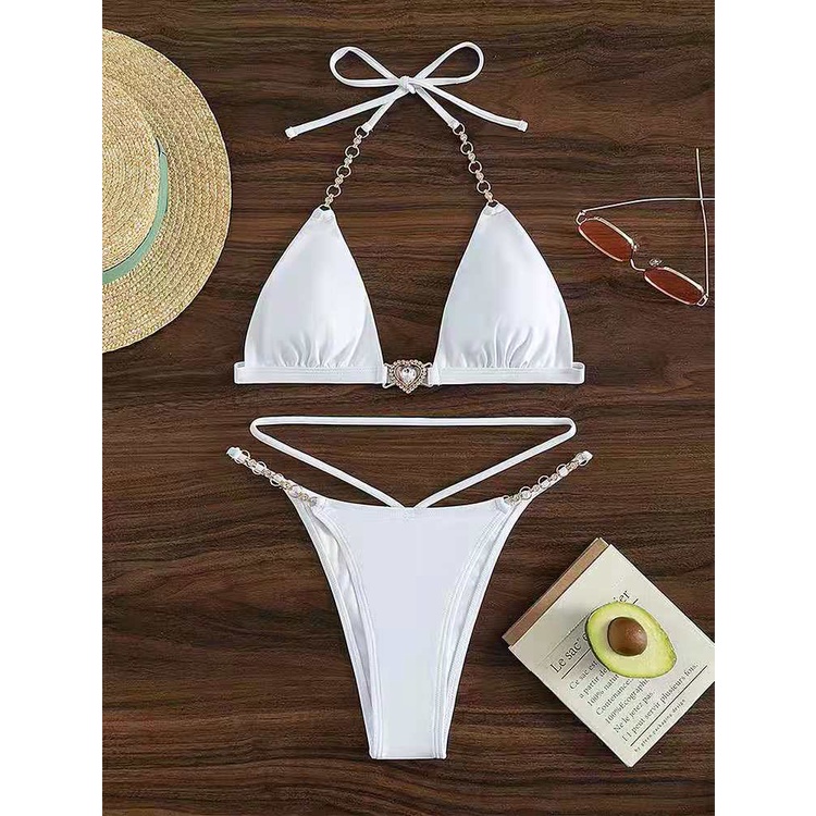 Jual 2pcs Sexy Women Summer Swimwear Bikini Set Bra Tie Side G String