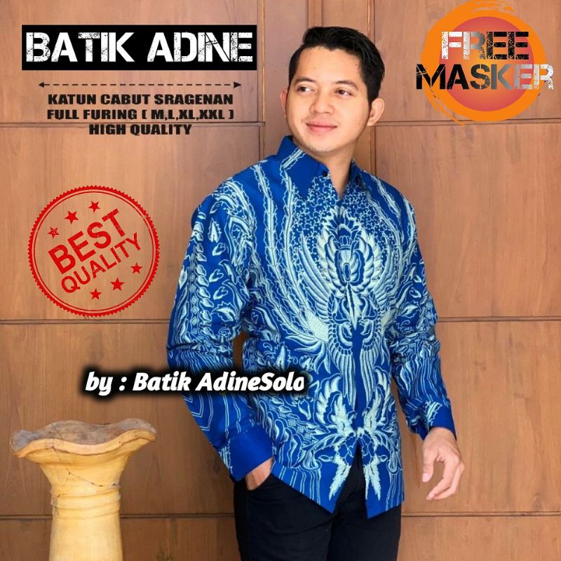 Jual Baju Kemeja Batik Pria Lengan Panjang Premium Lapis Furing Adine ...