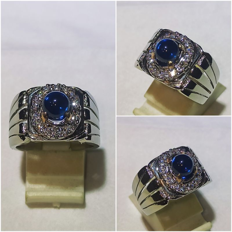 Jual CINCIN/EMBAN/RING BATU BLUE SAPHIER BULAT | Shopee Indonesia