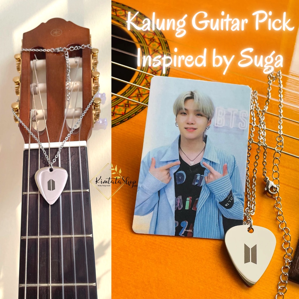 BTS SUGA GUITAR PICK NECKLACE シルバー 正規品 ARTIST MADE COLLECTION BY BTS - SUGA - GUITAR PICK NECKLACE