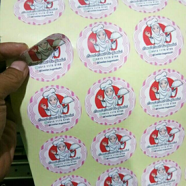 Jual Stiker Label Kemasan Vinyl Transparant A3 Cutting Bulat Oval