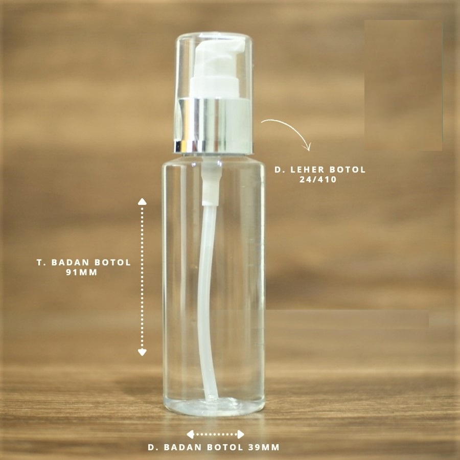 Jual BOTOL RF 100ML BENING CLEAR PUMP TREATMENT GOLD FULLCAP / BOTOL ...